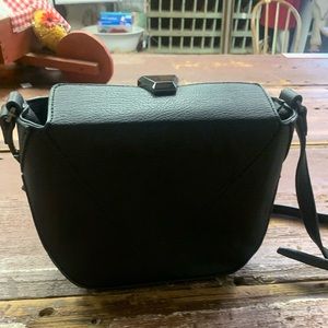 Black crossbody hobo leather purse